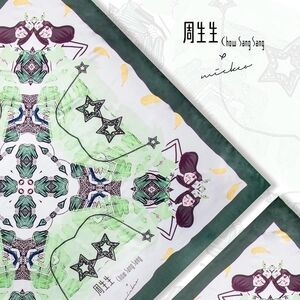 Chow Sang Sang Limited Edition Cassie Illustration Square Scarf 110cm X 110cm